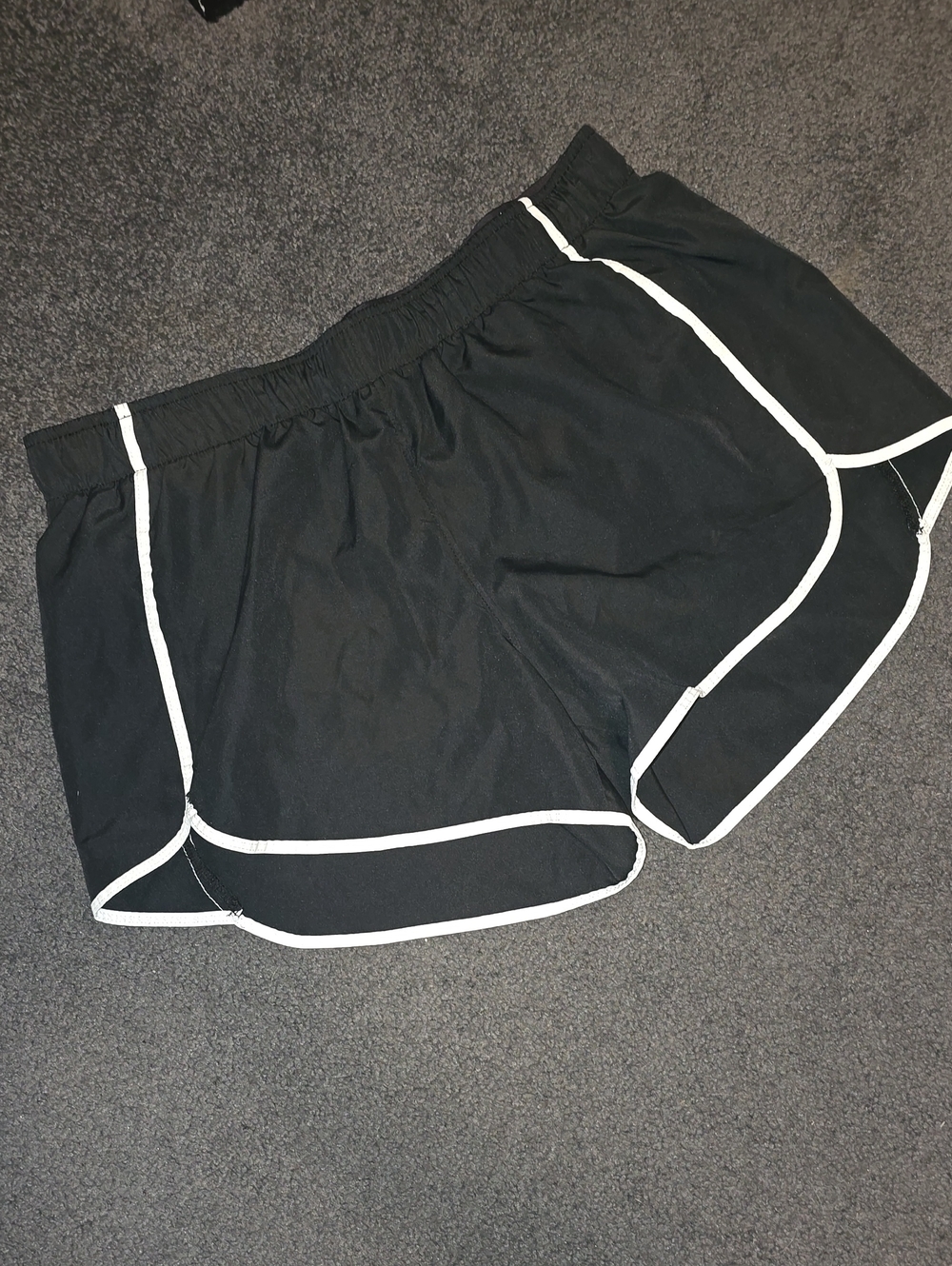 Hanes Black Women's Athletic Shorts with White Piping